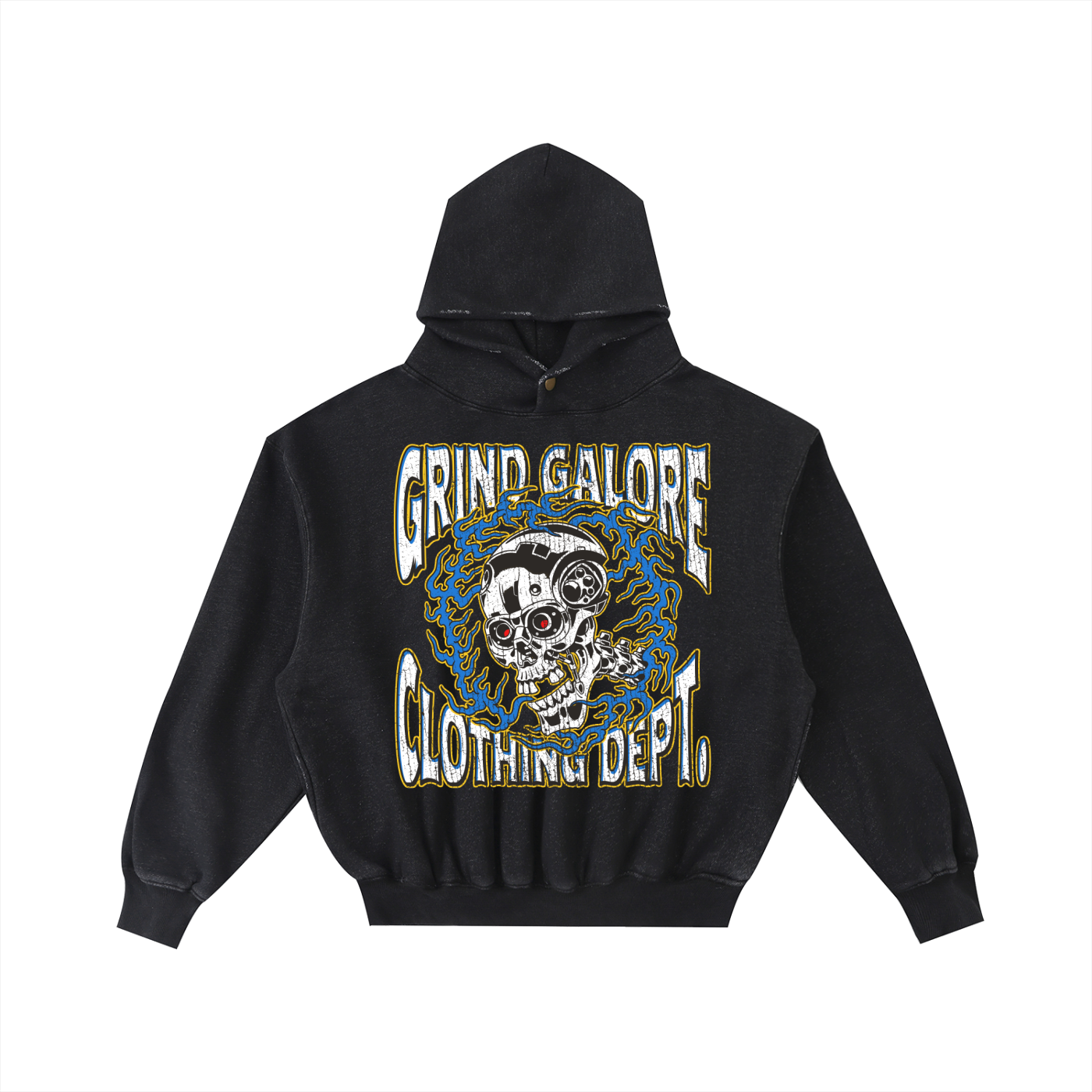 Frayed Enzyme Washed Fleece Hoodie
