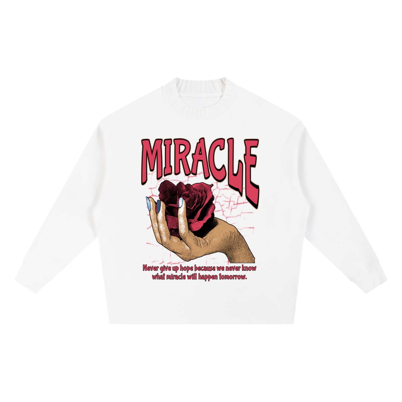 Knitted Round Neck Oversize Sweatshirt