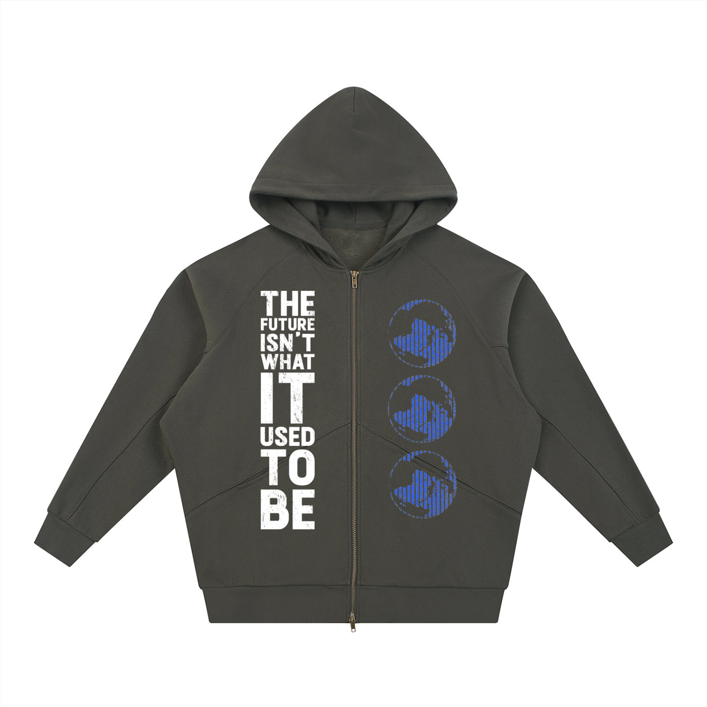 Dolman Sleeve Zip-Through Fleece Hoodie