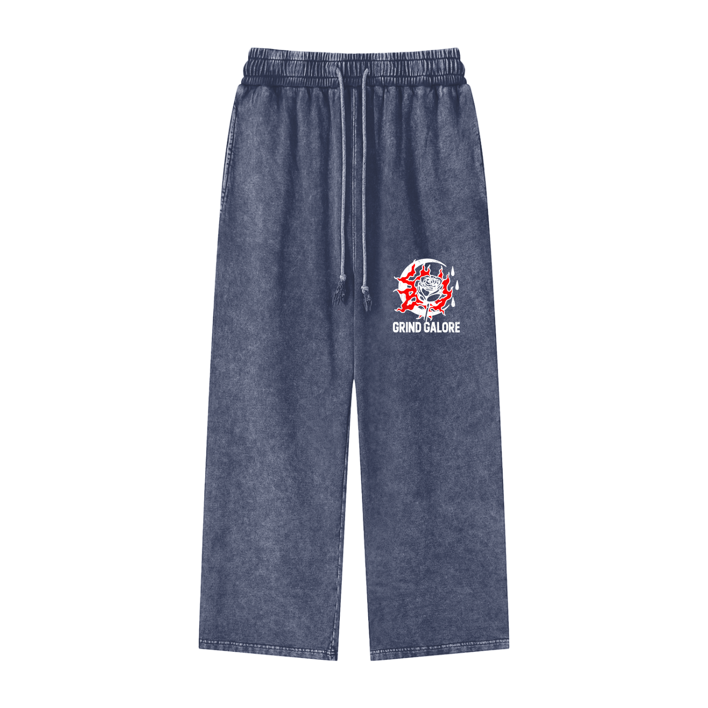 Acid Wash Straight Leg Pants - 360 GSM