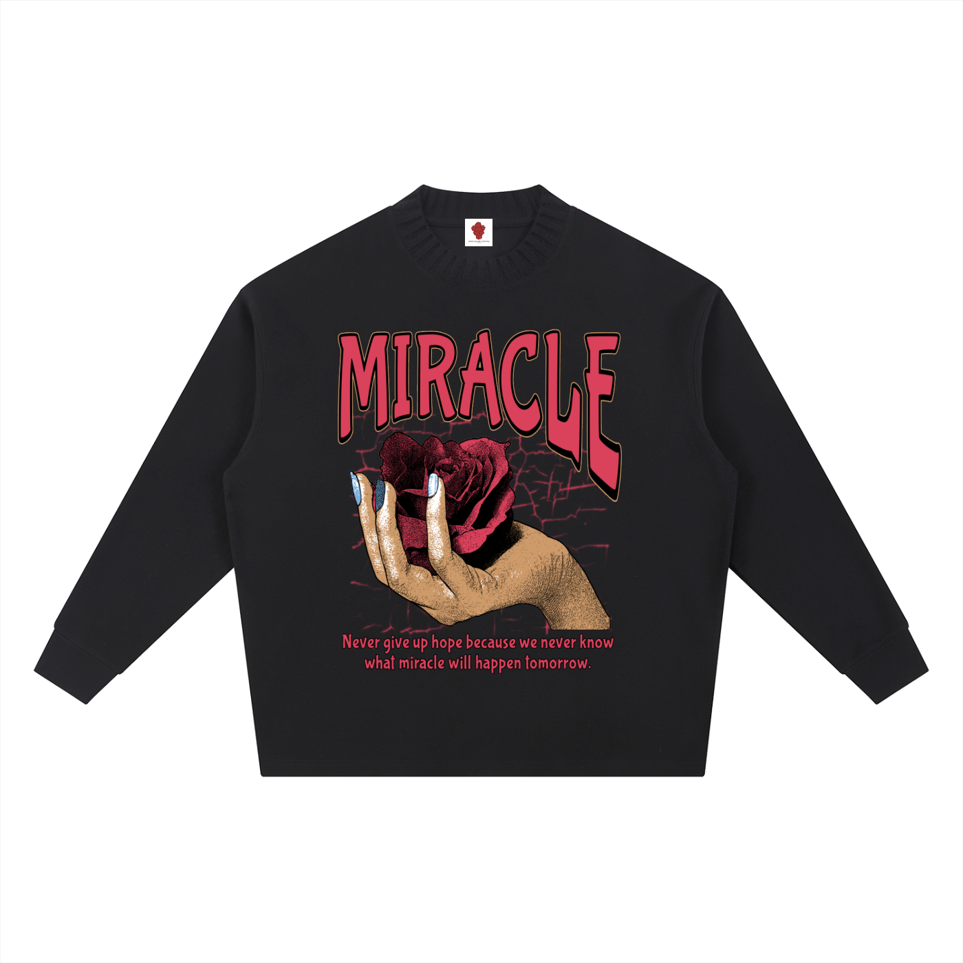 Knitted Round Neck Oversize Sweatshirt