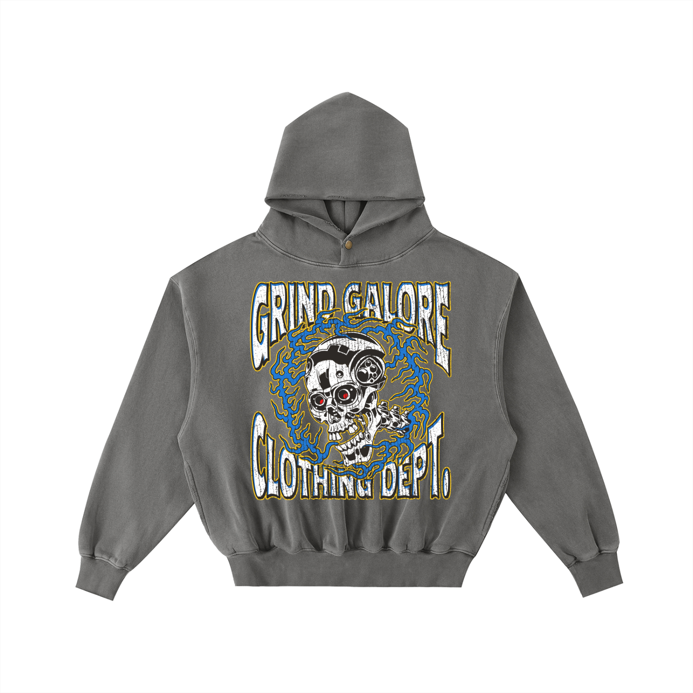 Frayed Enzyme Washed Fleece Hoodie