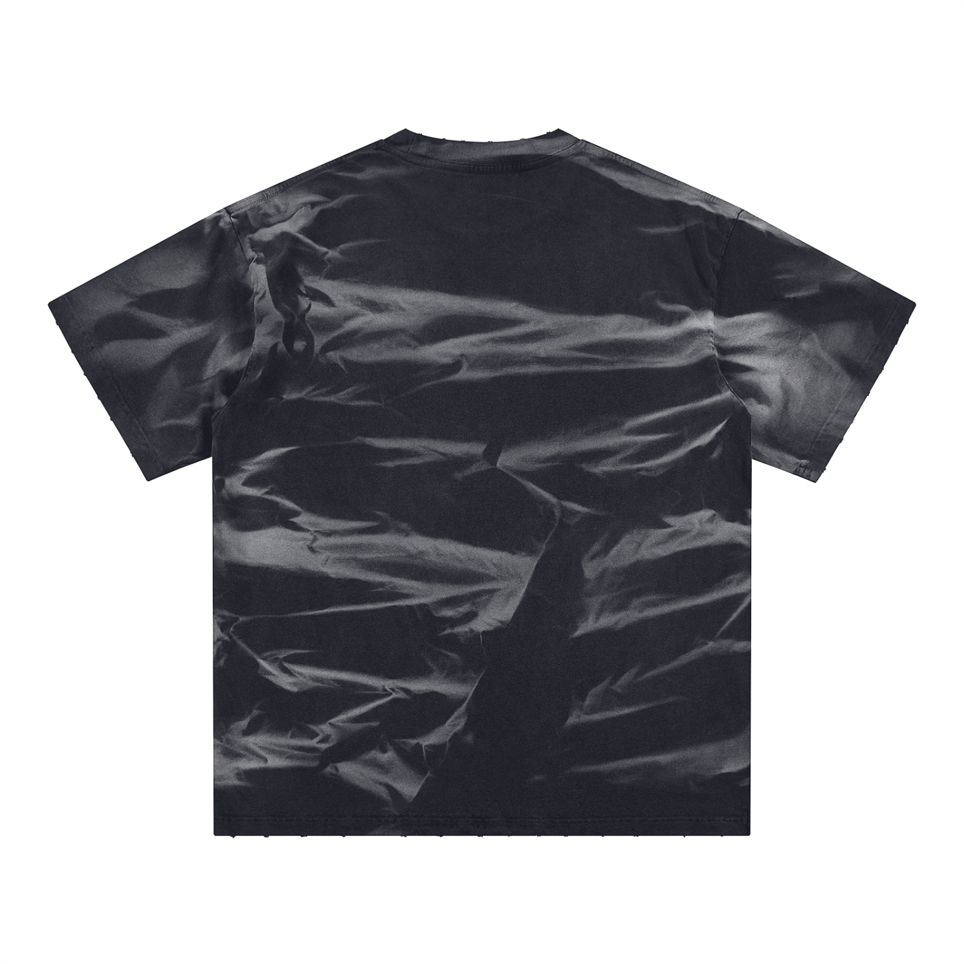 Irregular Stripe Frayed Edge T-Shirt