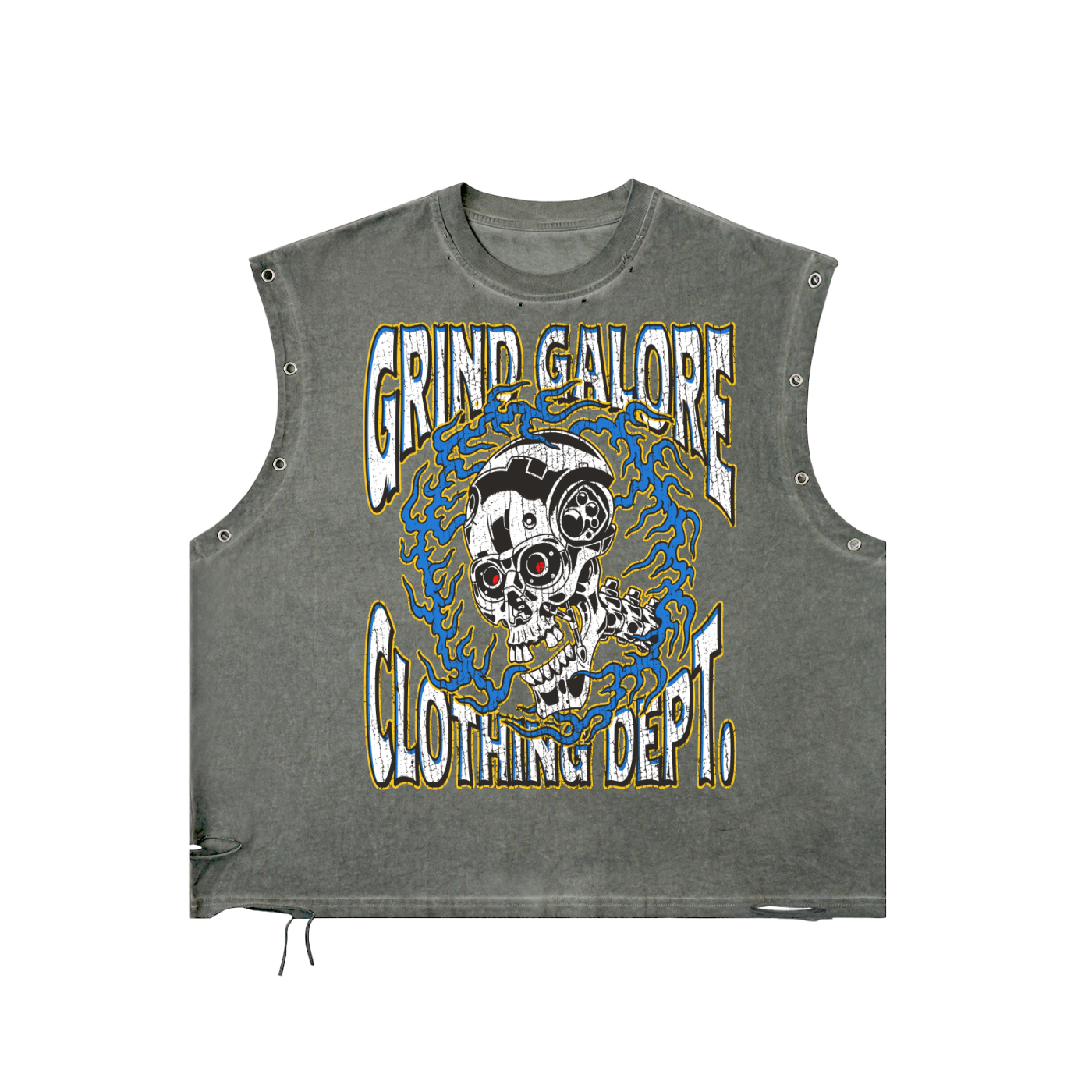 Distressed Grommet Eyelet Tank Top