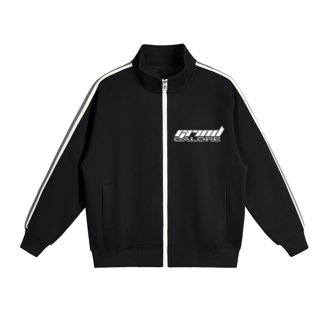Contrast Side-Stripe Stand Collar Jacket