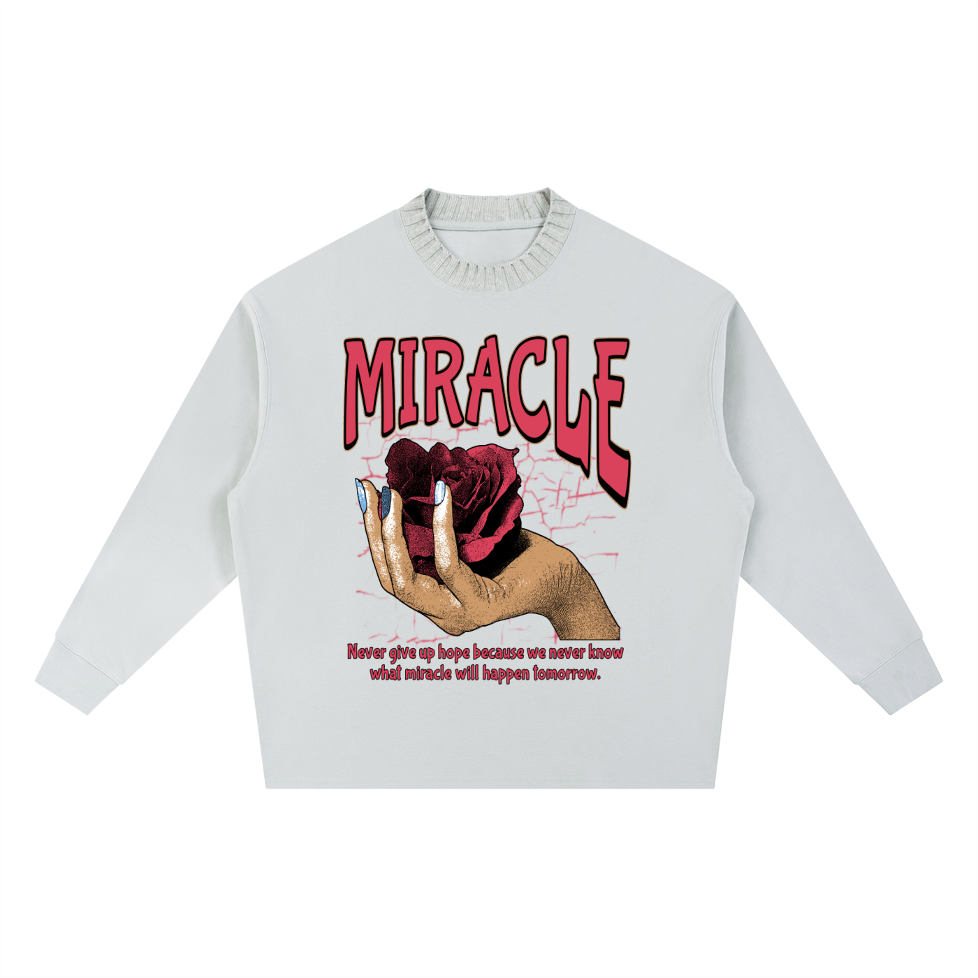 Knitted Round Neck Oversize Sweatshirt