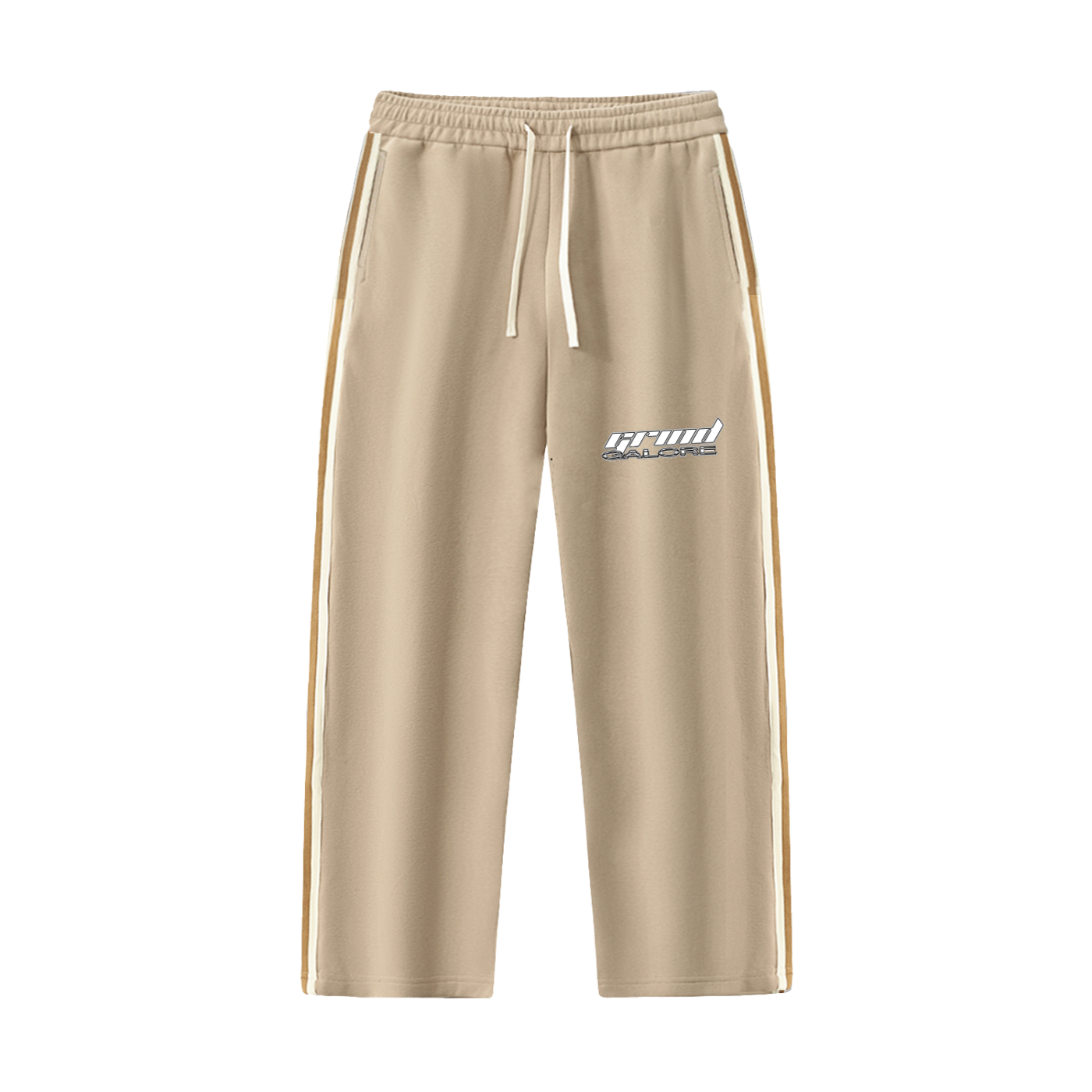 Contrast Side-Stripe Straight-Leg Pants