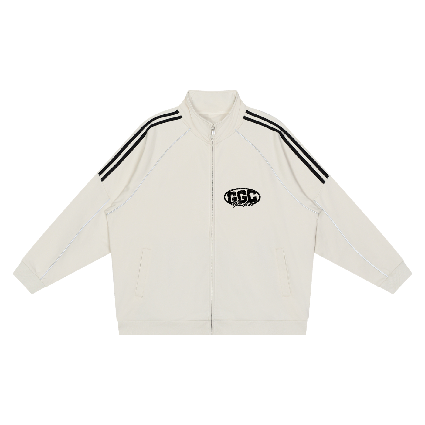 Reflection Striped Raglan Sleeve Jacket