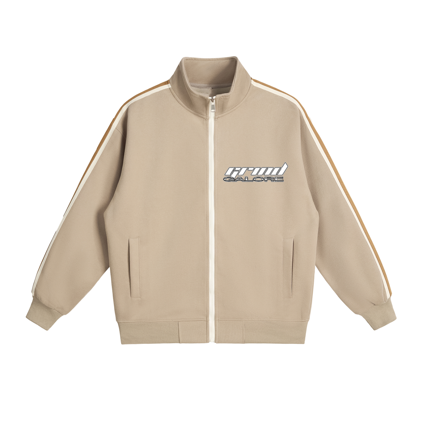 Contrast Side-Stripe Stand Collar Jacket