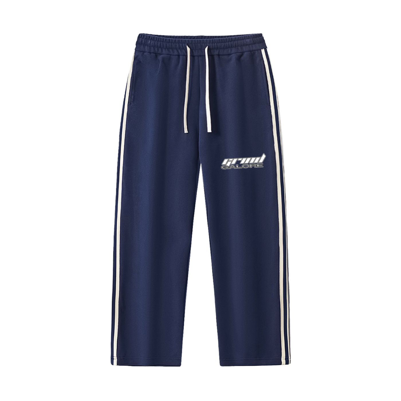 Contrast Side-Stripe Straight-Leg Pants