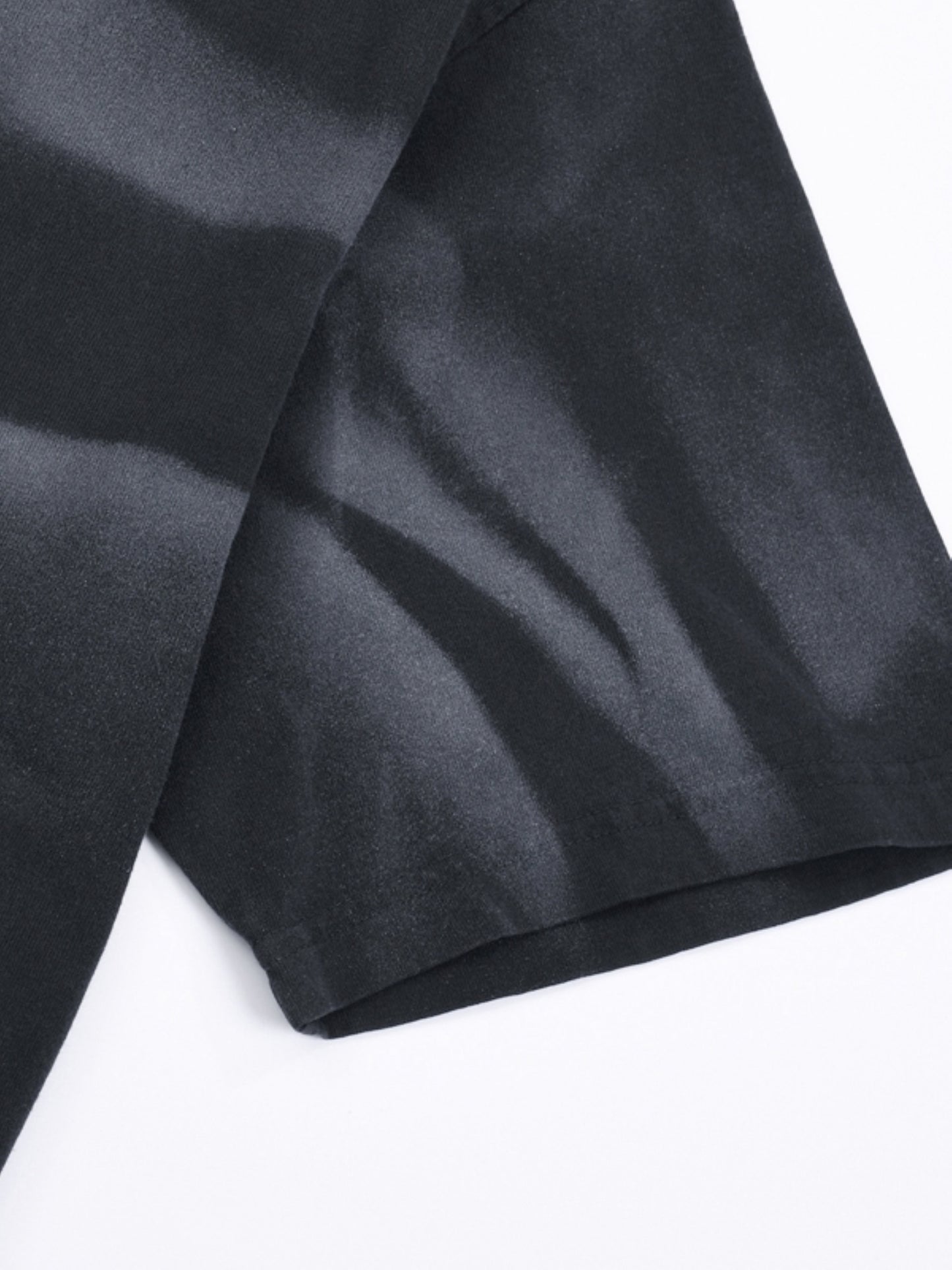Irregular Stripe Frayed Edge T-Shirt