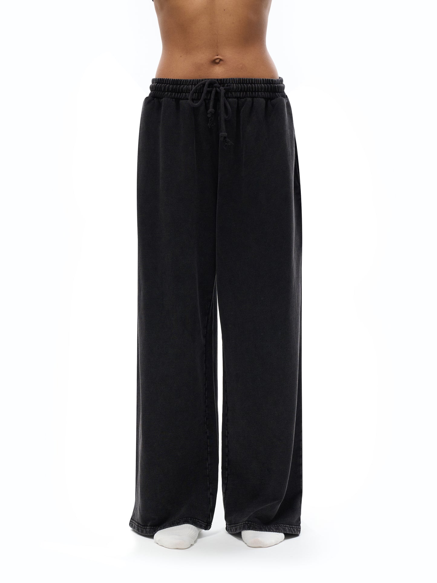 Acid Wash Straight Leg Pants - 360 GSM