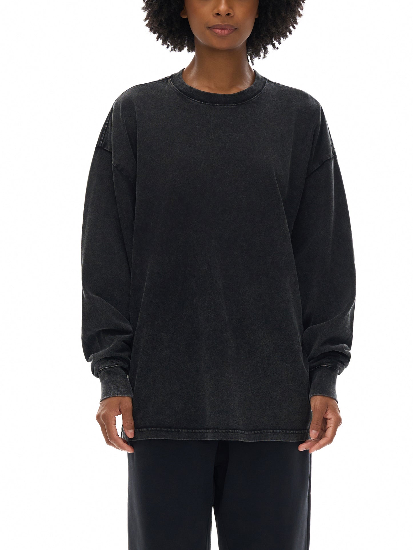 Acid Wash Oversize Long Sleeve T-Shirt - 250 GSM