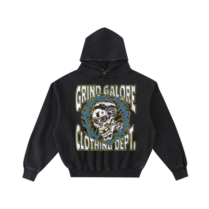 Frayed Enzyme Washed Fleece Hoodie