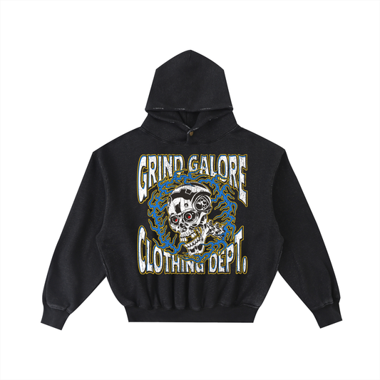 Frayed Enzyme Washed Fleece Hoodie