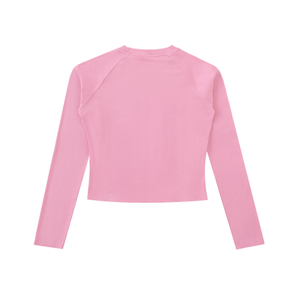 Dyed Washed Raglan Long Sleeve Slim T-Shirt