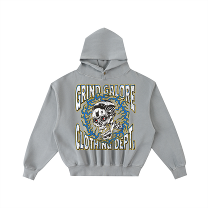 Frayed Enzyme Washed Fleece Hoodie