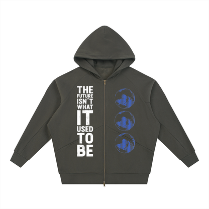 Dolman Sleeve Zip-Through Fleece  Hoodie
