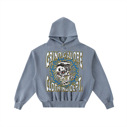 Frayed Enzyme Washed Fleece Hoodie
