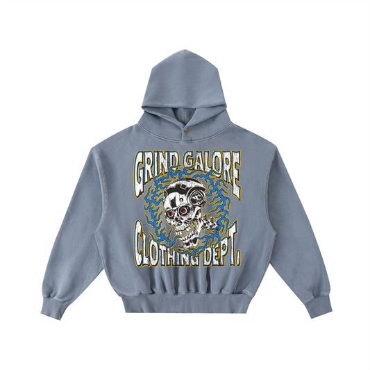 Frayed Enzyme Washed Fleece Hoodie