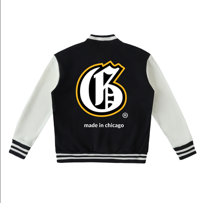 Two-Tone Fleeced Varsity Jacket
