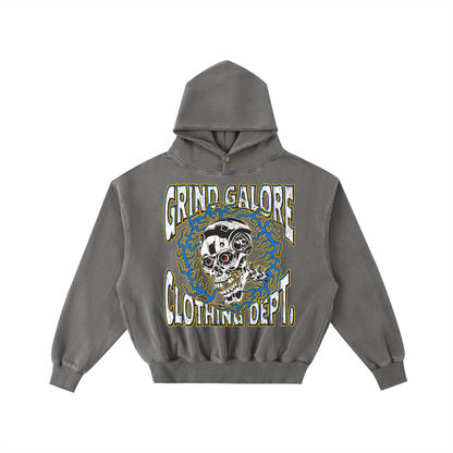 Frayed Enzyme Washed Fleece Hoodie
