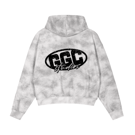 Dirty Washed Zip-Up Fleece Hoodie