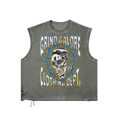 Distressed Grommet Eyelet Tank Top