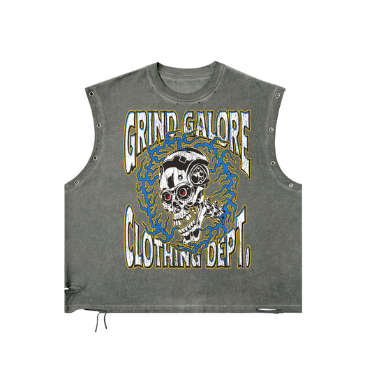 Distressed Grommet Eyelet Tank Top