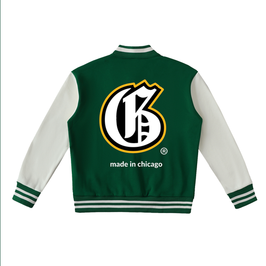 Two-Tone Fleeced Varsity Jacket