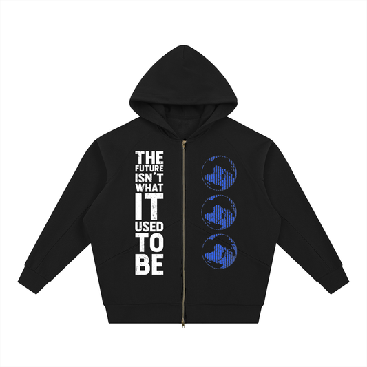 Dolman Sleeve Zip-Through Fleece  Hoodie