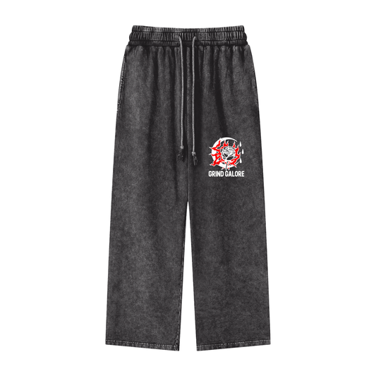 Acid Wash Straight Leg Pants - 360 GSM