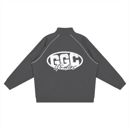 Reflection Striped Raglan Sleeve  Jacket