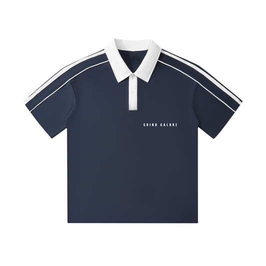 Contrast Collar Short-Sleeve Polo Shirt