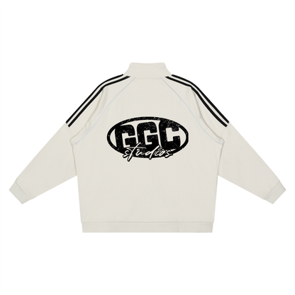 Reflection Striped Raglan Sleeve  Jacket