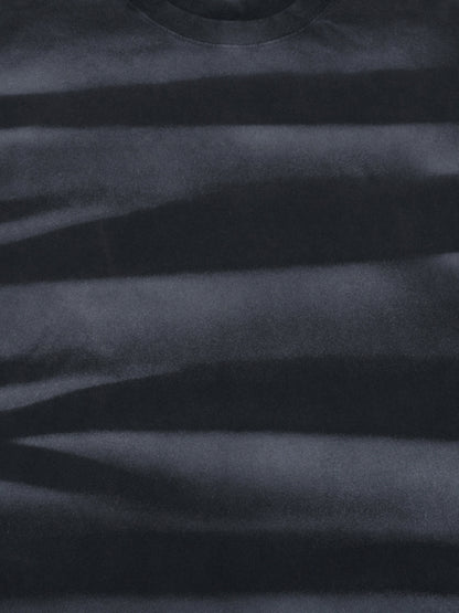 Irregular Stripe Frayed Edge T-Shirt