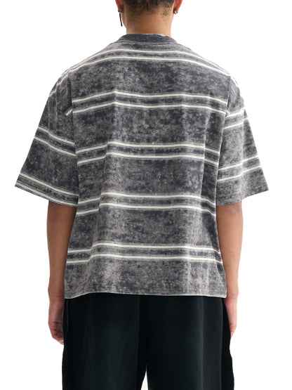 Snow Washed Stripe Boxy T-shirt