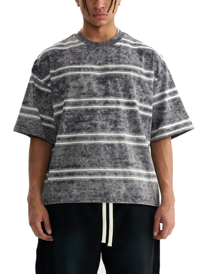 Snow Washed Stripe Boxy T-shirt