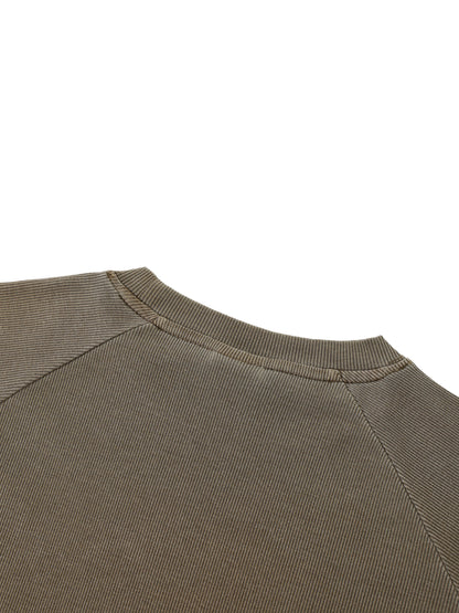 Dyed Washed Raglan Long Sleeve Slim T-Shirt
